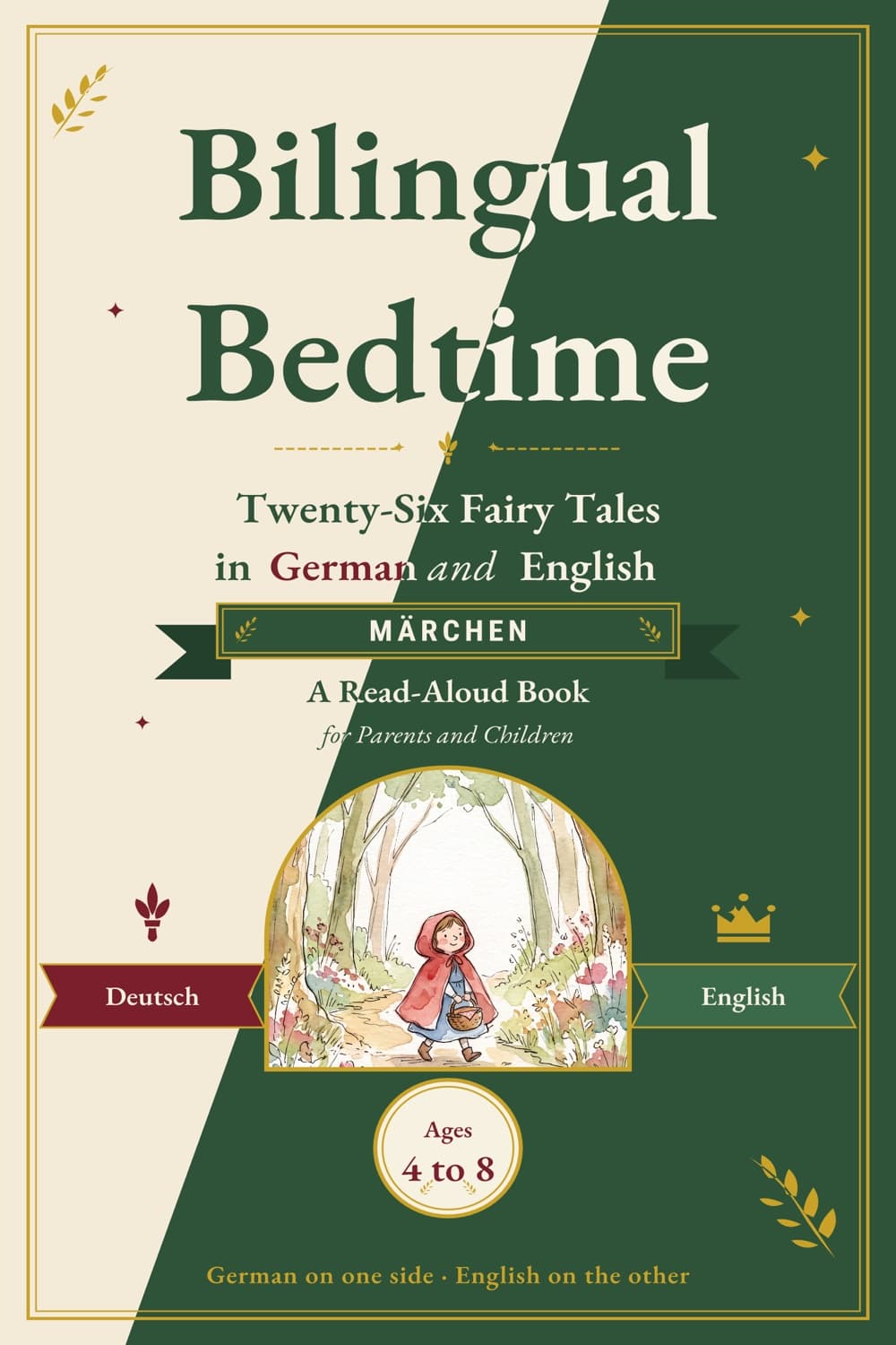 Cover of Bilingual Bedtime (Twenty-Six Fairy Tales in German and English), a German and English mirror book for children